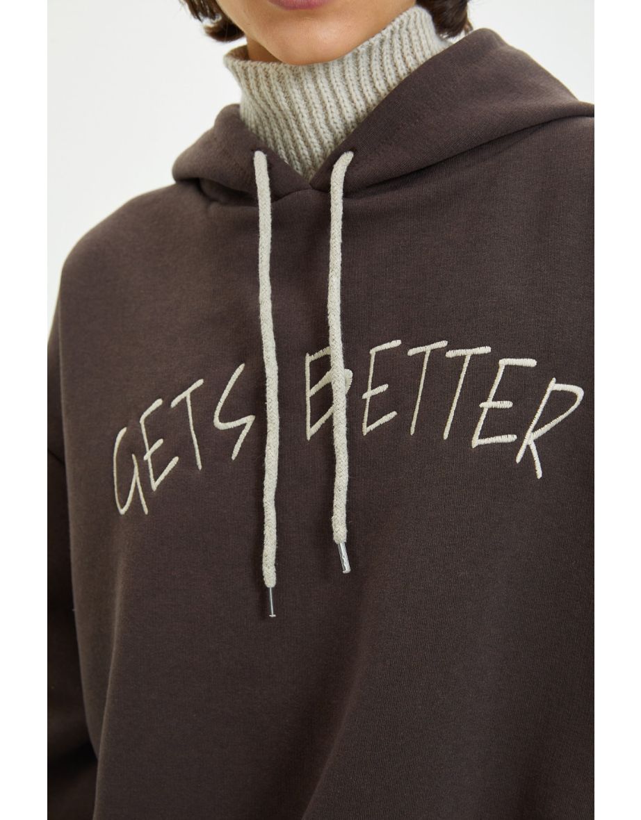 Sweatshirt - Brown - Relaxed fit - 4