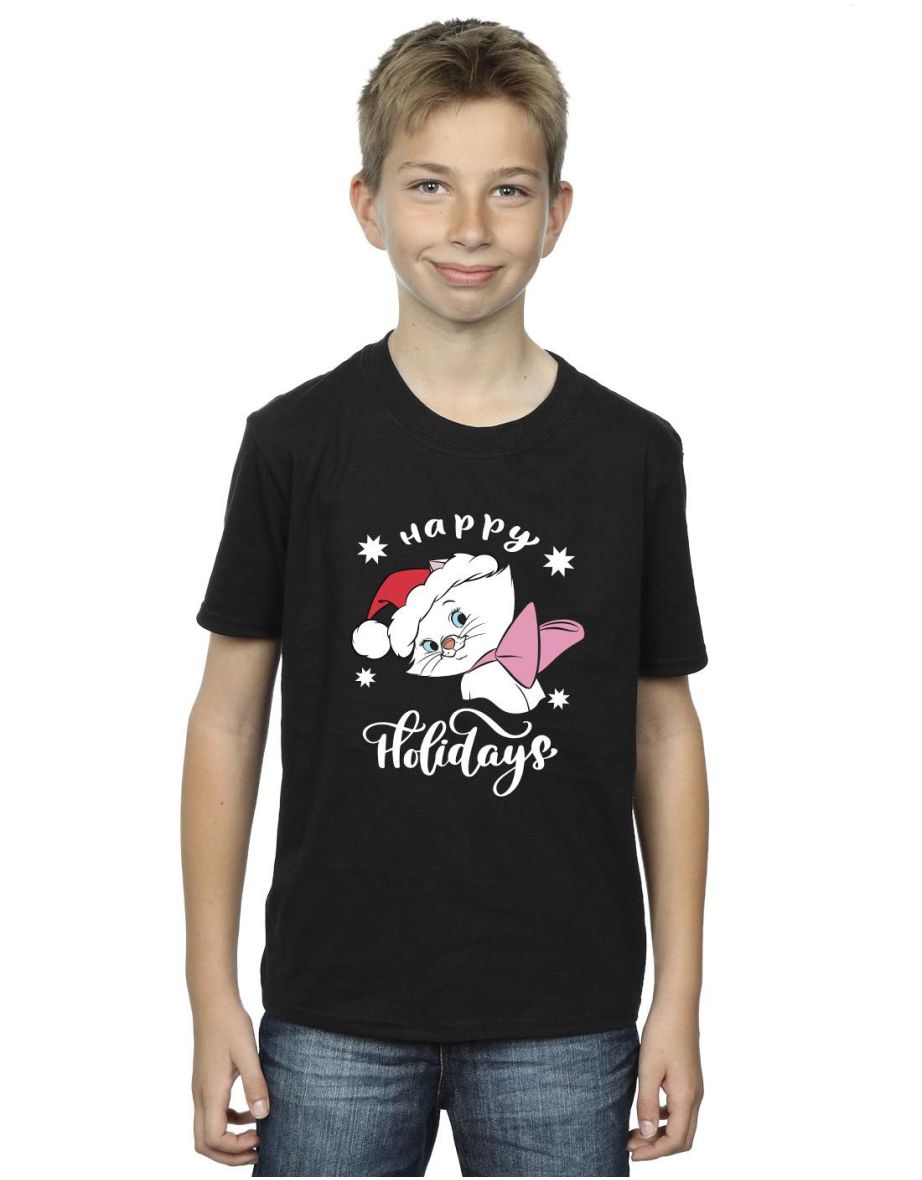 Disney Boys The Aristocats Happy Holidays T-Shirt - Black