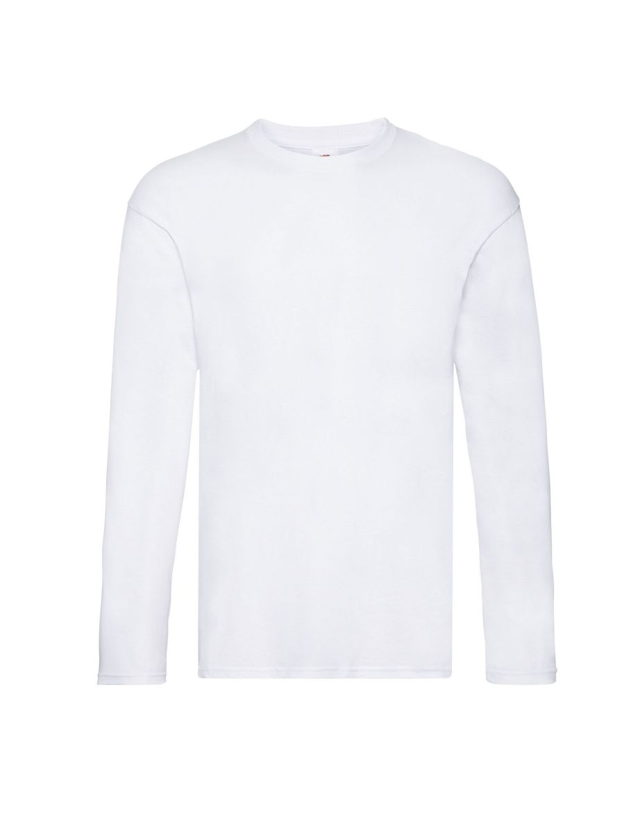 Fruit of the Loom Mens Original Long-Sleeved T-Shirt - White