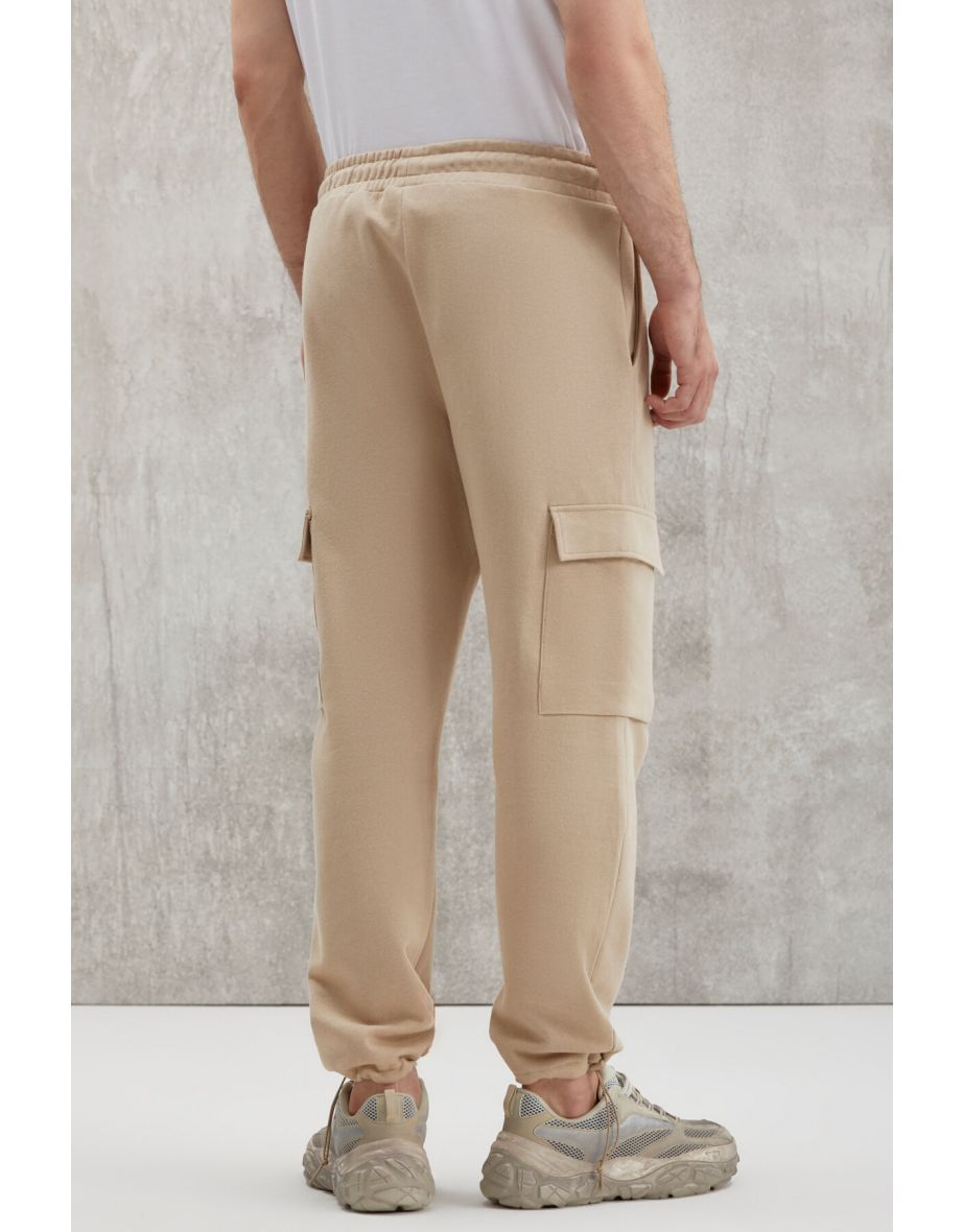 Jadon Men's Cargo Pocket Regular Fit 5-Pocket Sweatpants with Stopper Elastic Leg - 6