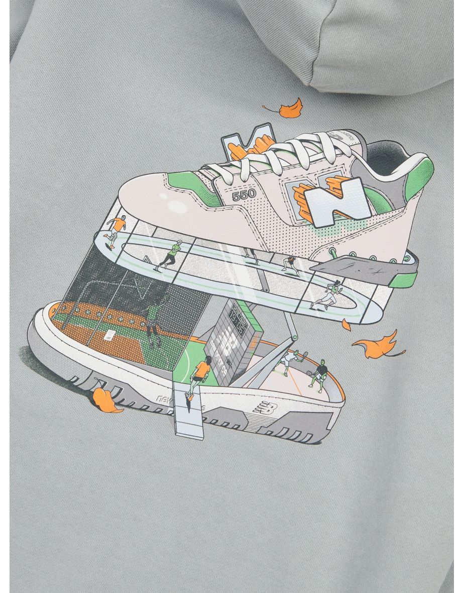 New Balance Boys Fitness Centre Illustrated Back Graphic Hoodie in Grey - 3