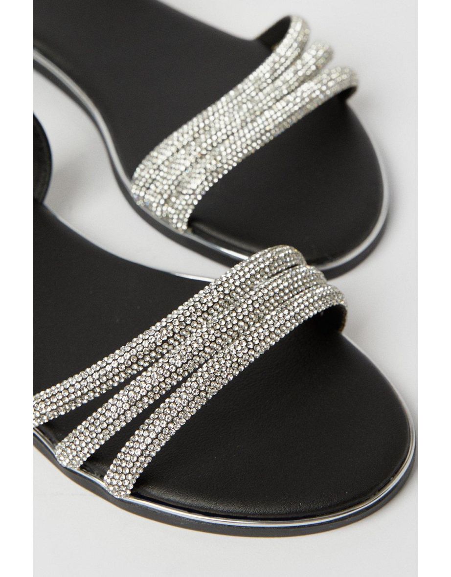 Wide Fit Fern Embellished Flat Sandals - 3