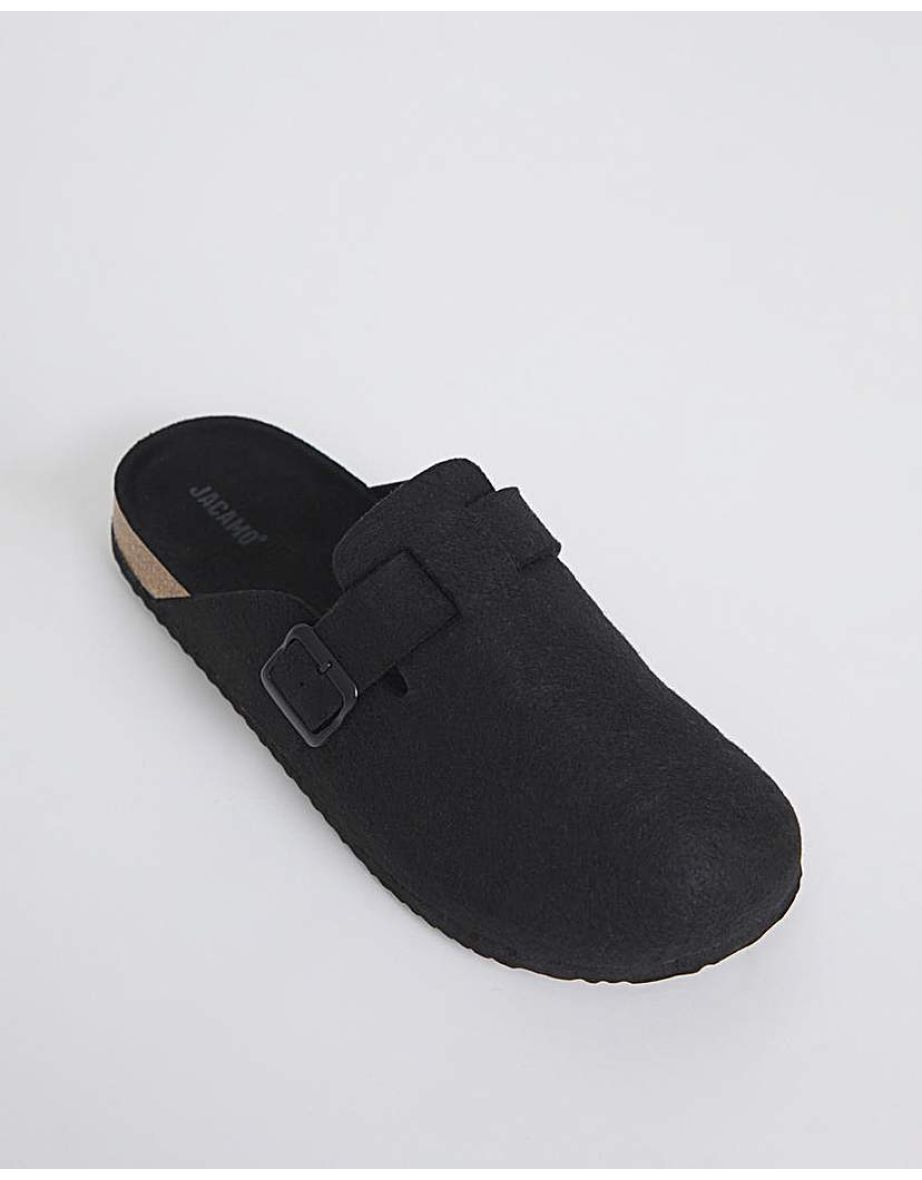 Felt Buckle Mule Slipper Wide - 3