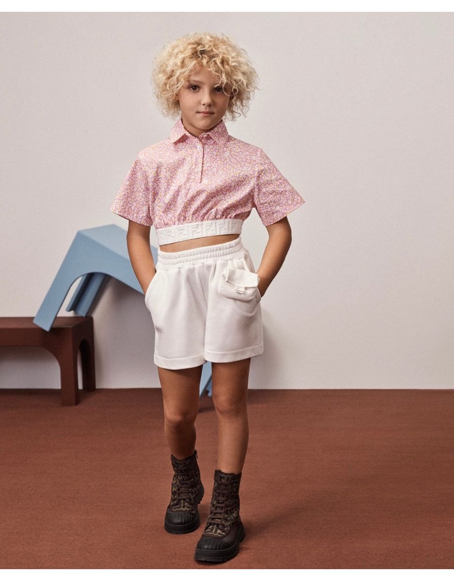 Girls Baugette Pocket Shorts in White