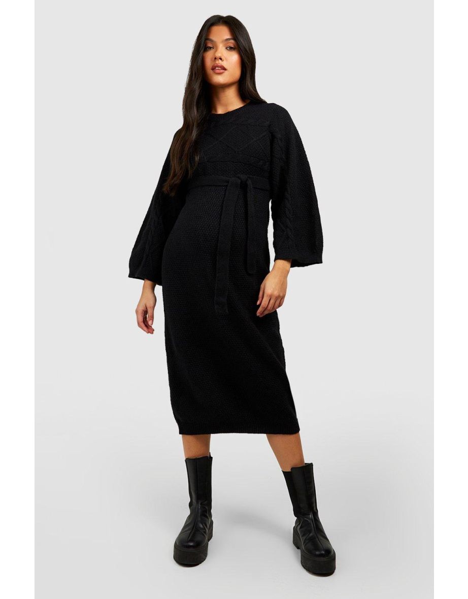 Black batwing hotsell belted dress