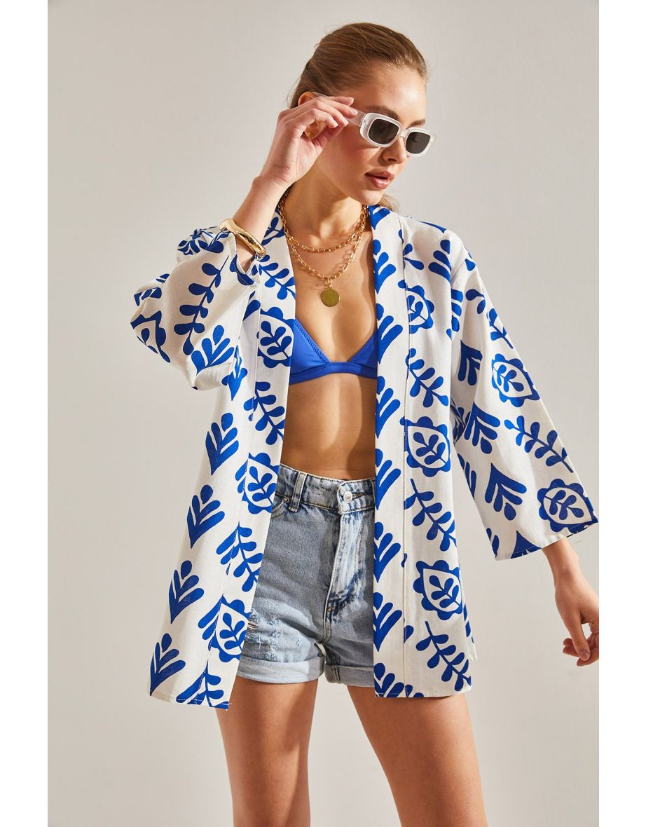 Women's Patterned Kimono - 7