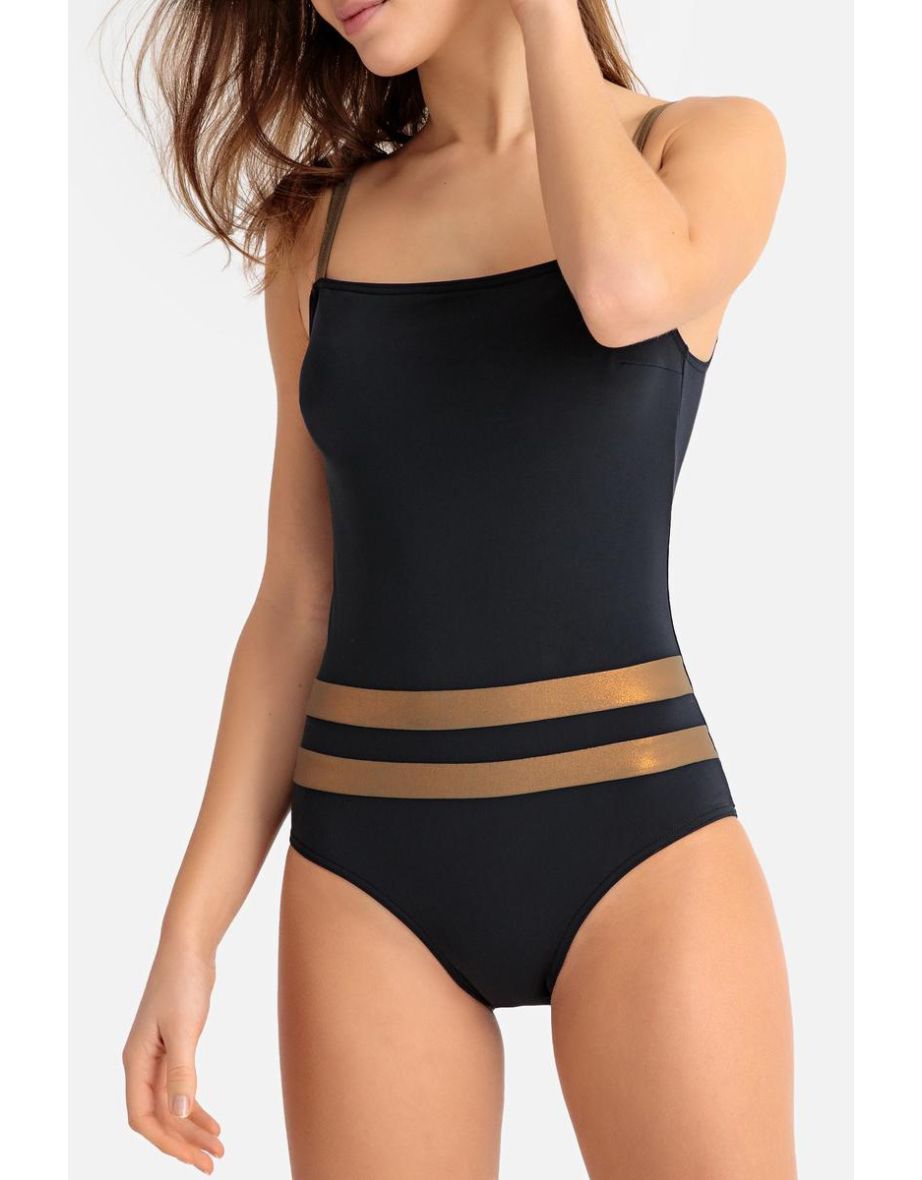 Swimsuit with Block Stripes