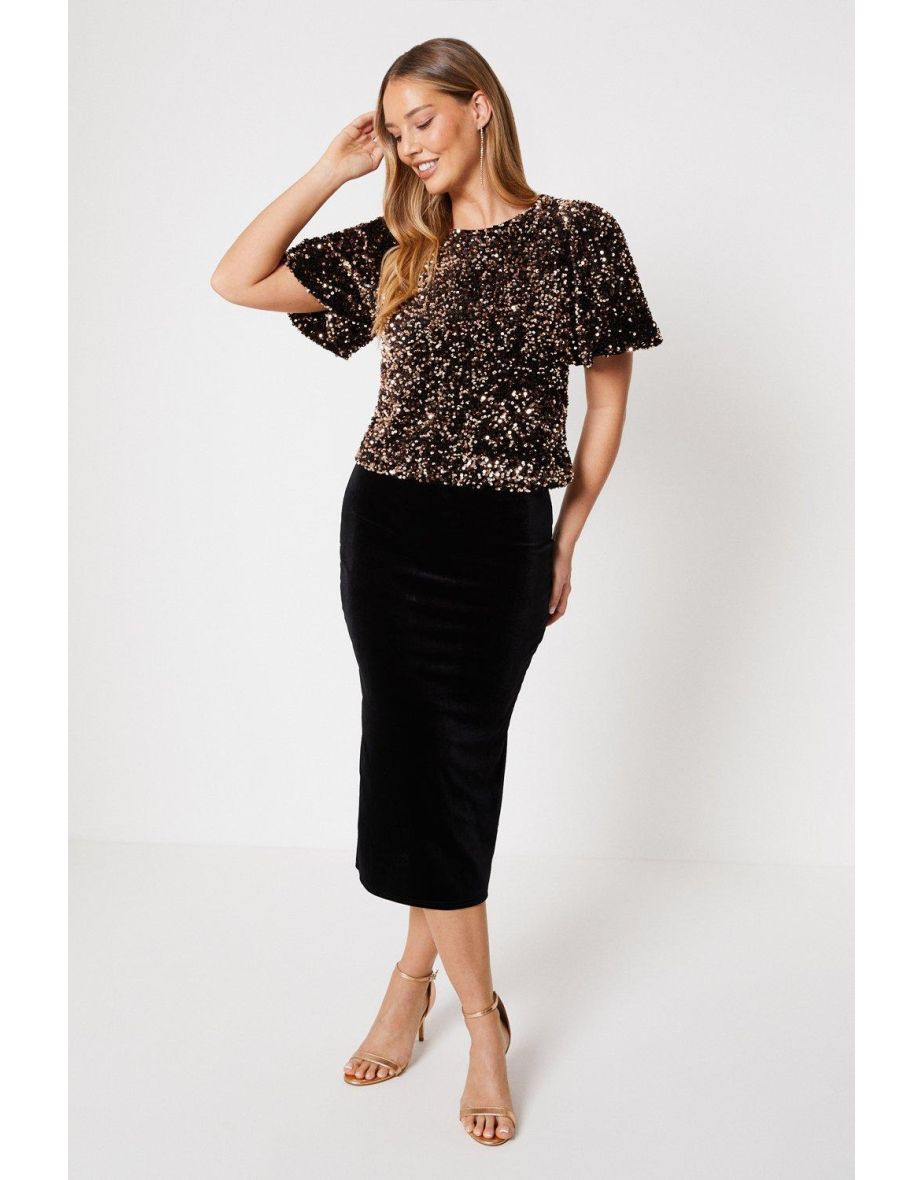 Velvet Midi Skirt