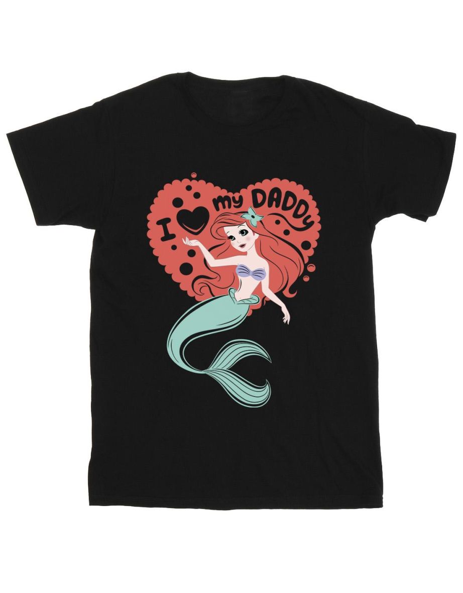 Disney Boys The Little Mermaid Love Daddy T-Shirt - Black