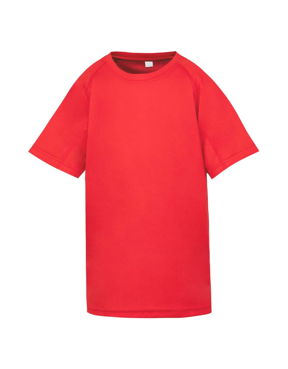 Spiro Childrens Boys Performance Aircool T-Shirt - Red
