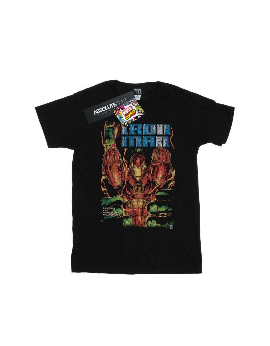 Marvel Mens Iron Man Comic Book Cover T-Shirt - Black - 1
