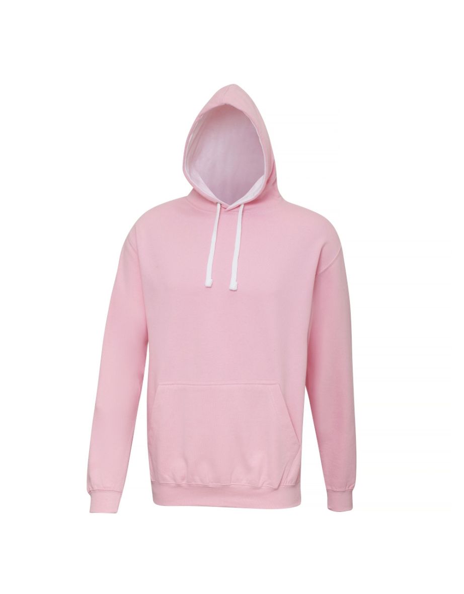 Shop Awdis Varsity Hooded Sweatshirt Hoodie Baby Pink Arctic White Online in Bahrain VogaCloset