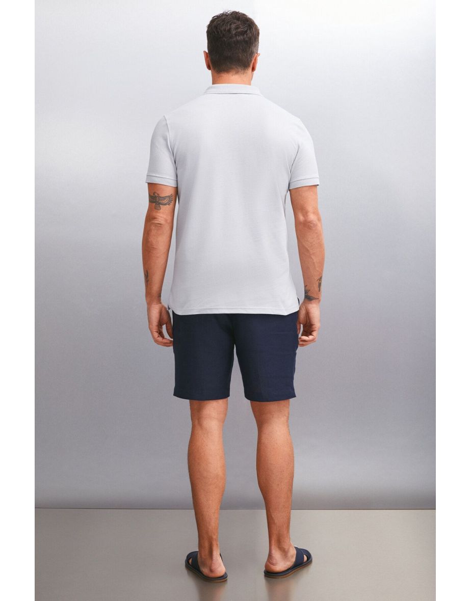 MARTEN Men's 100% Cotton Short Sleeve Regular Fit Gray Polo Neck T-shirt - 5