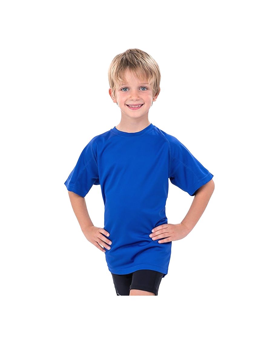 Spiro Childrens Boys Performance Aircool T-Shirt - Royal Blue - 2