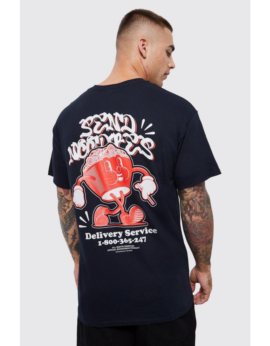 Send Noodles Back Graphic T-shirt - black