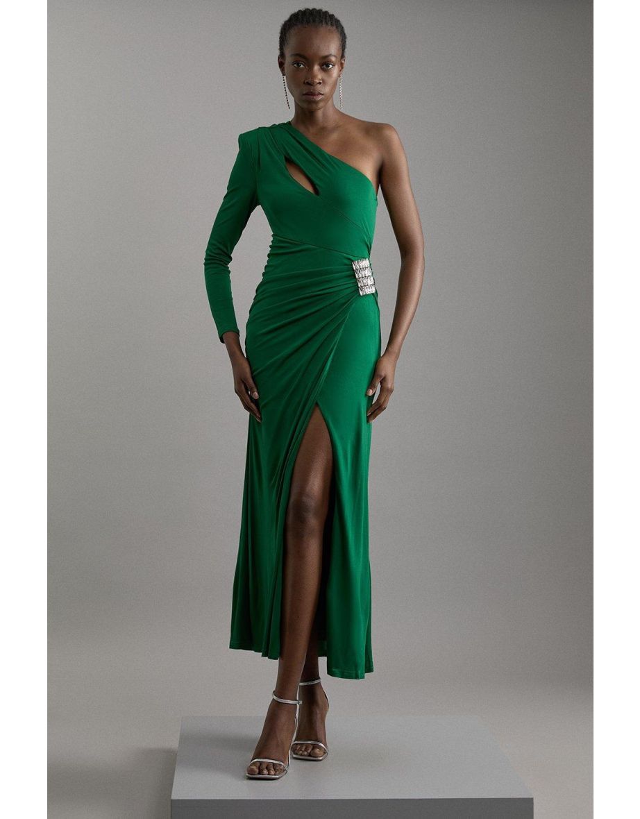 Premium Viscose Jersey Hardware Midaxi Dress