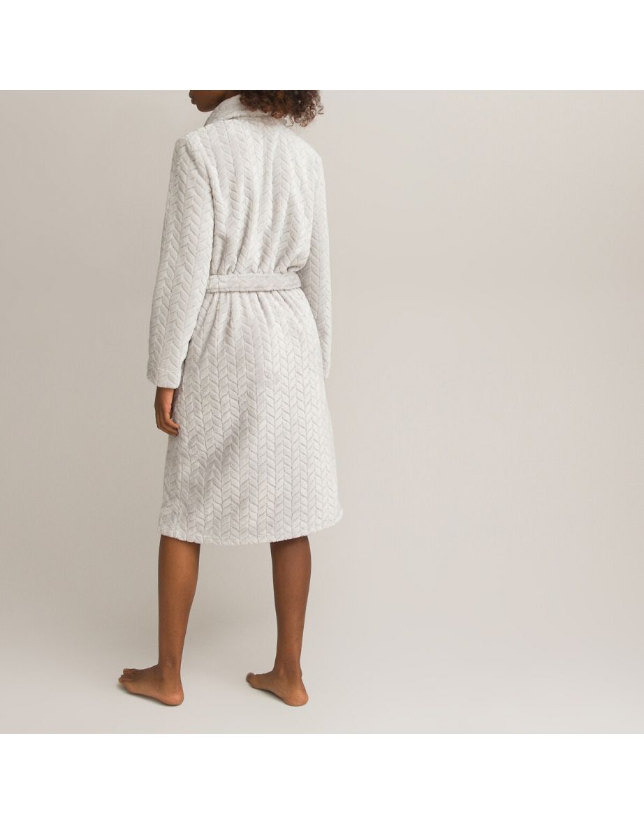 Embossed Fleece Bathrobe - 2