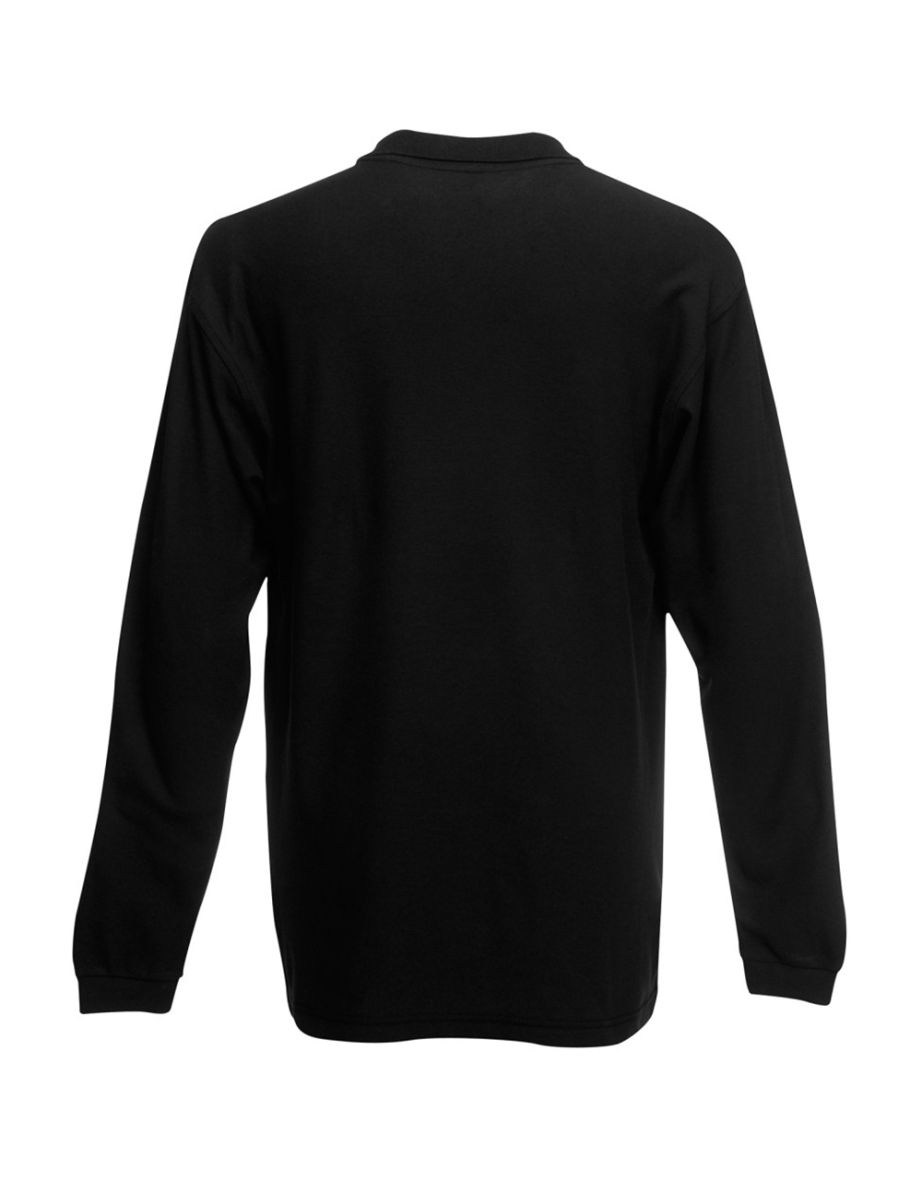 Fruit Of The Loom Mens Premium Long Sleeve Polo Shirt - Black - 1
