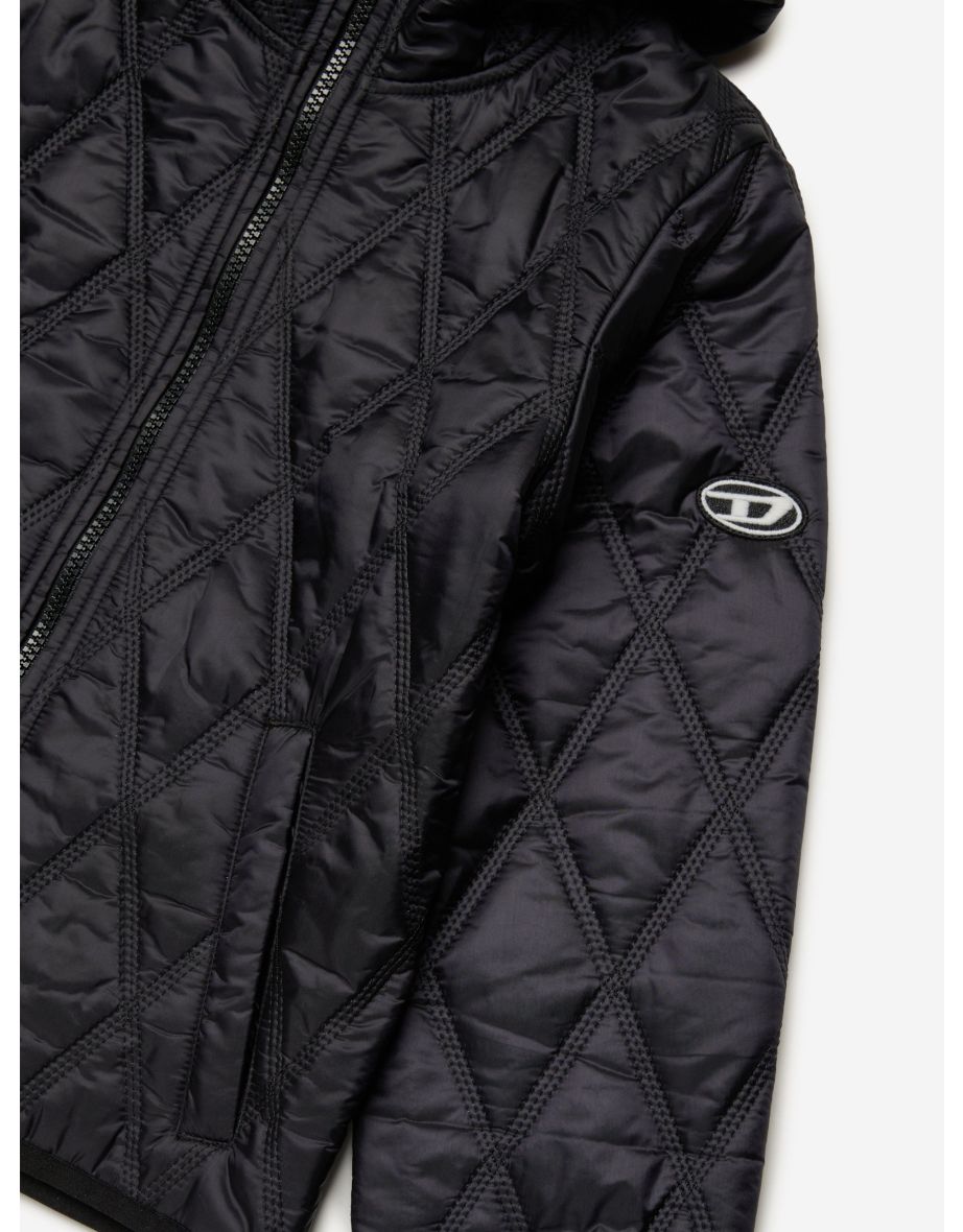 Diesel Kids Quilted Jacket in Black - 3