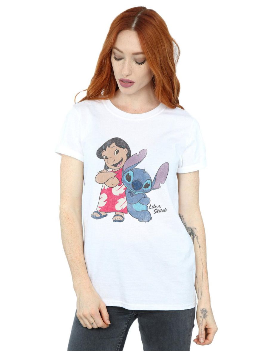 Lilo & Stitch Womens/Ladies Classic Cotton Boyfriend T-Shirt - White