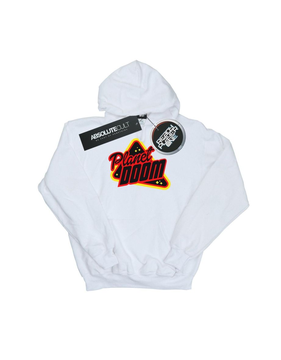 Ready Player One Boys Planet Doom Logo Hoodie - White