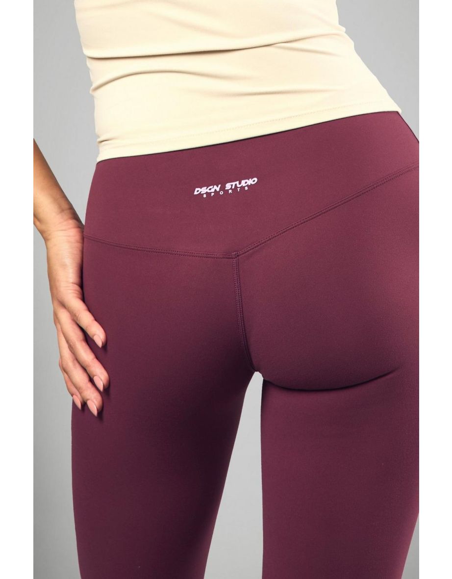 Dsgn Studio Sports Super Soft Sculpt Seam Detail Legging - plum - 3