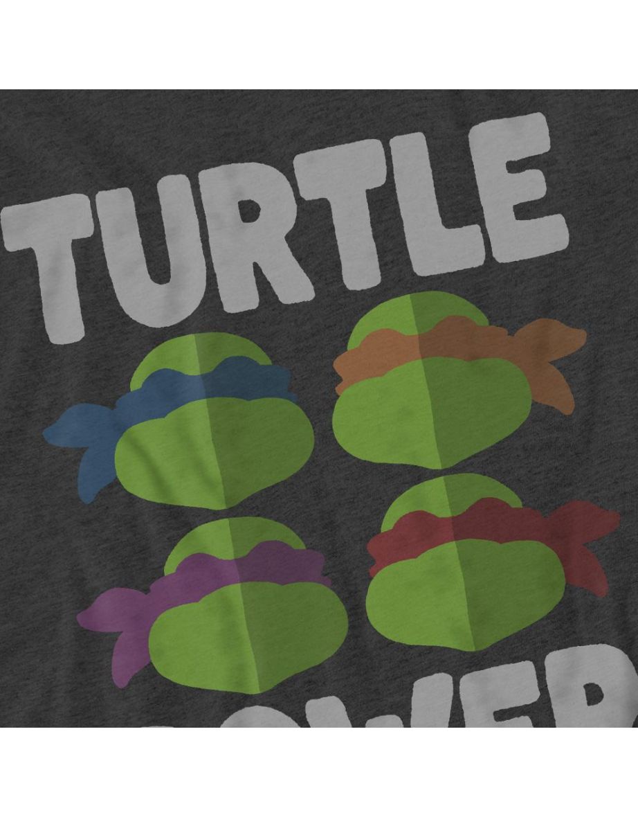 Teenage Mutant Ninja Turtles Unisex Adult Turtle Power Faces T-Shirt - Charcoal - 3