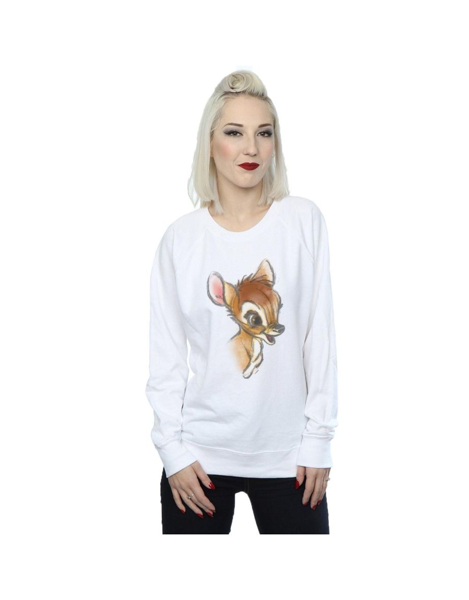 Disney Womens/Ladies Bambi Drawing Sweatshirt - White