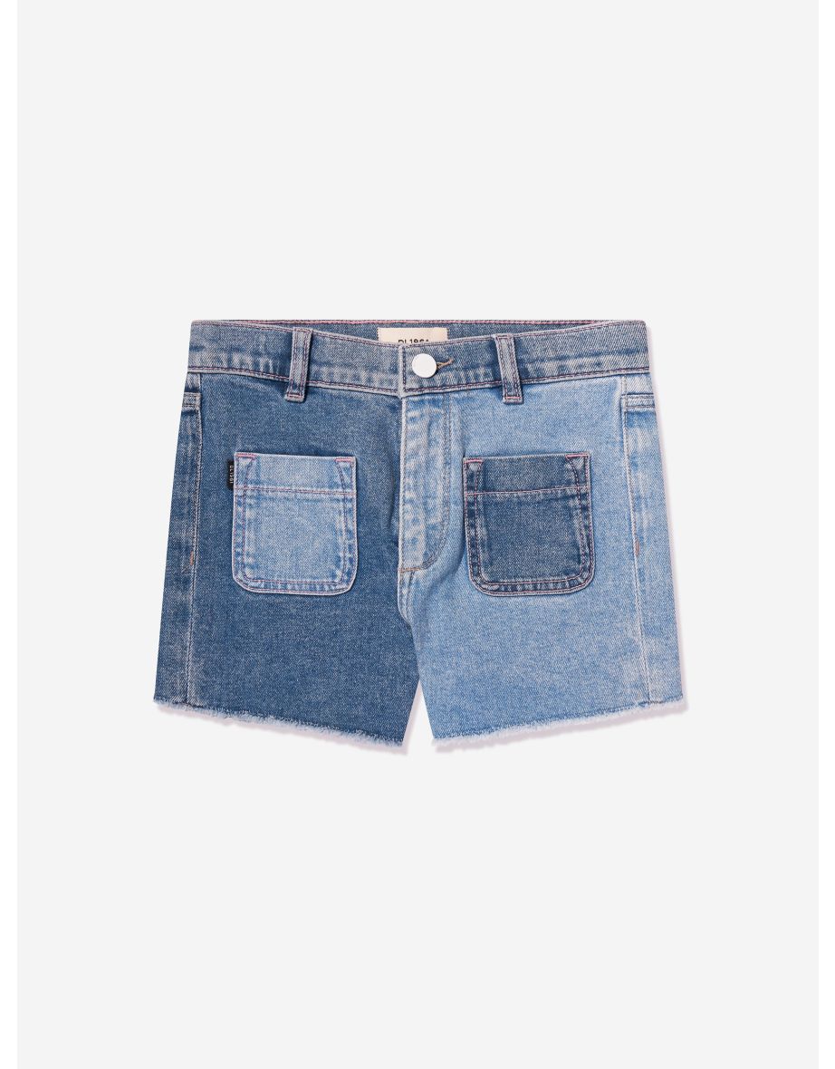 Shop Girls Lucy Blocked High Rise Shorts in Blue Online in Jordan VogaCloset