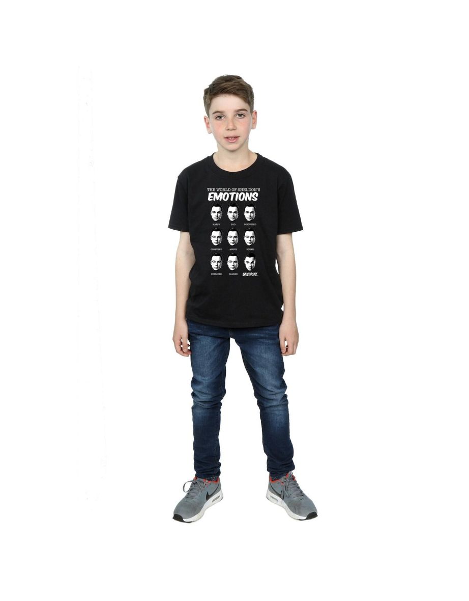 The Big Bang Theory Boys Sheldon Emotions Cotton T-Shirt - Black - 3