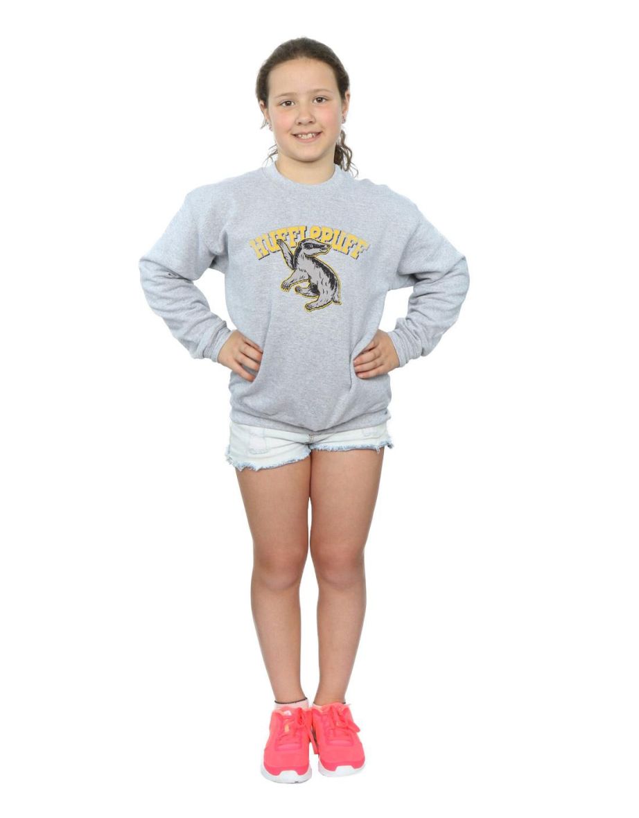 Harry Potter Girls Hufflepuff Sweatshirt - Sports Grey - 3