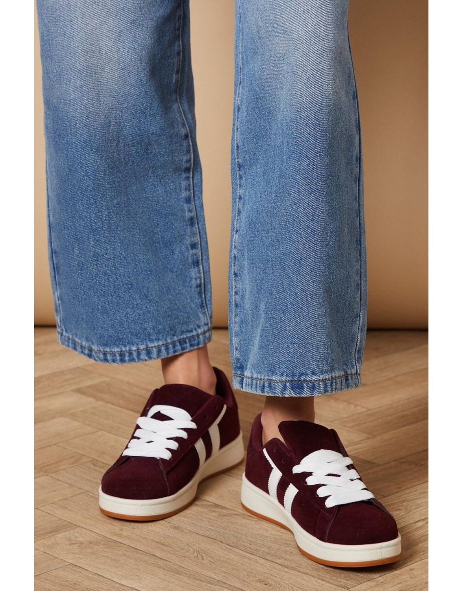 Leocadia Faux Suede Lace Up Trainers - 3