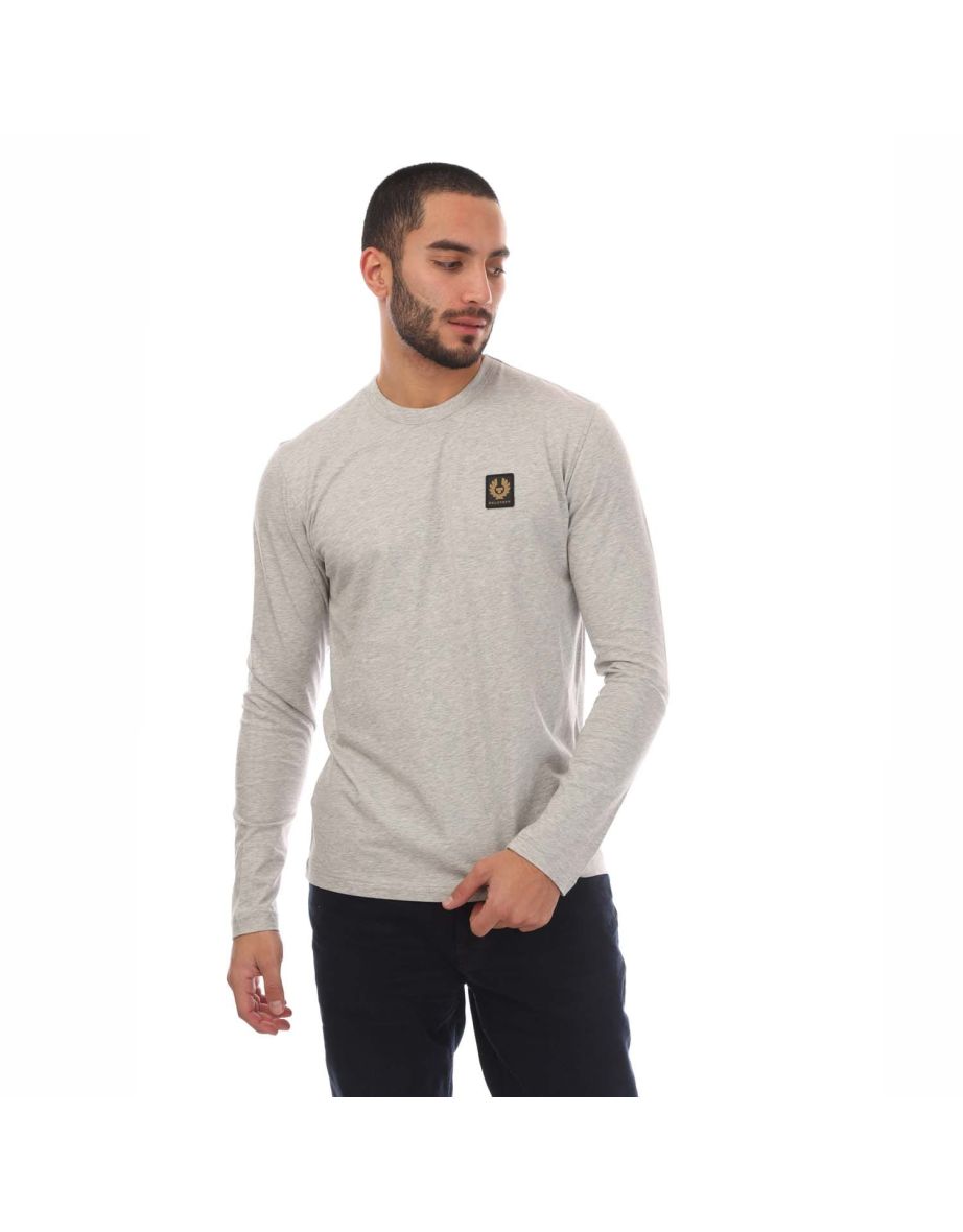 Men's Belstaff Cotton Jersey Long Sleeved T-Shirt in Silver