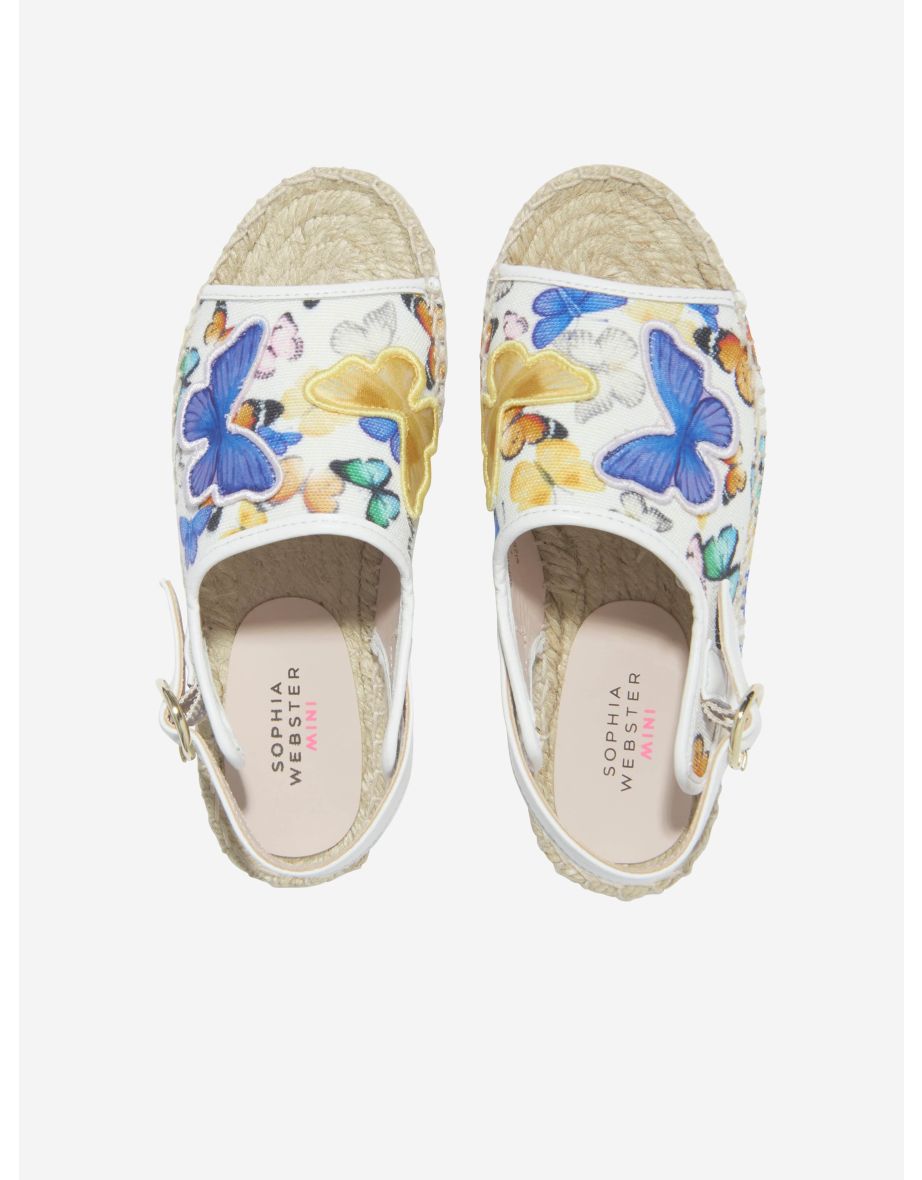 Girls Riva Butterfly Espadrilles in White - 3
