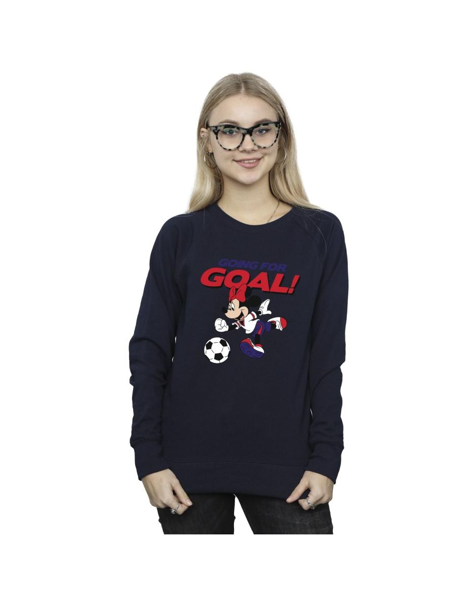 Disney Womens/Ladies Minnie Mouse Going For Goal Sweatshirt - Navy Blue
