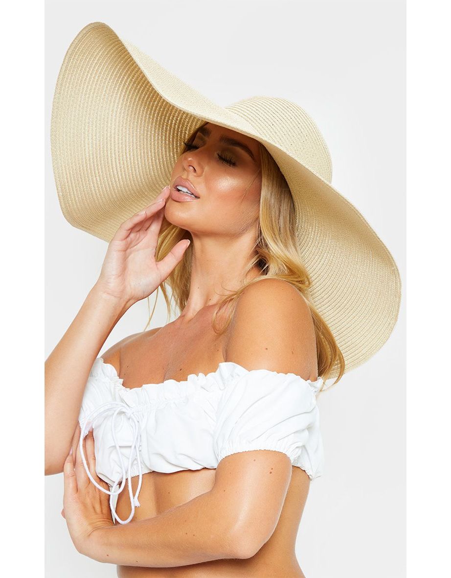 Cream Extra Large Oversized Sun Hat