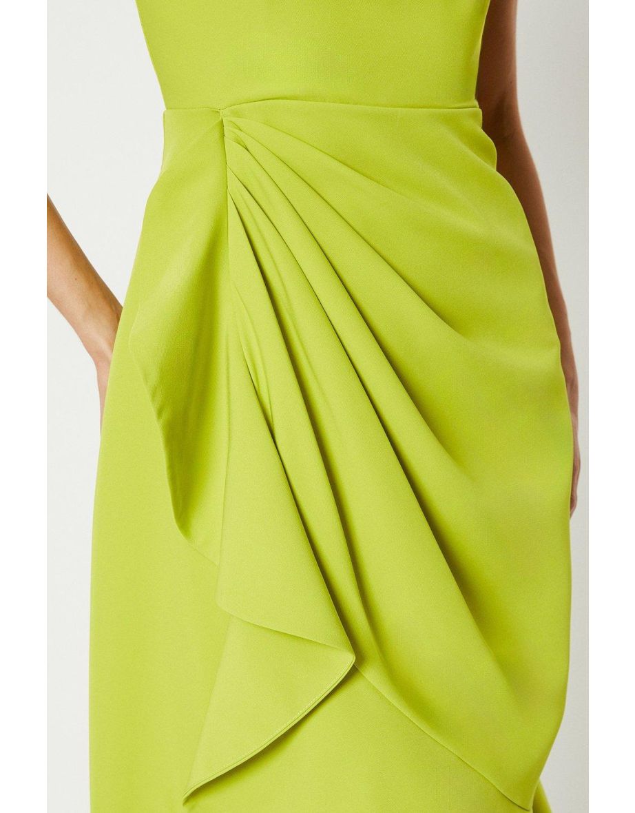 Crepe Ruffle Dress With Low Back - 3