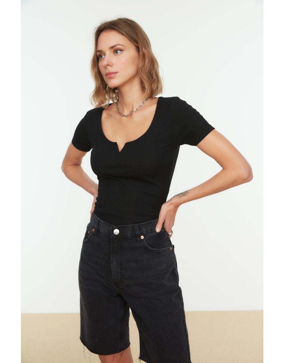 Blouse - Black - Slim fit - 4