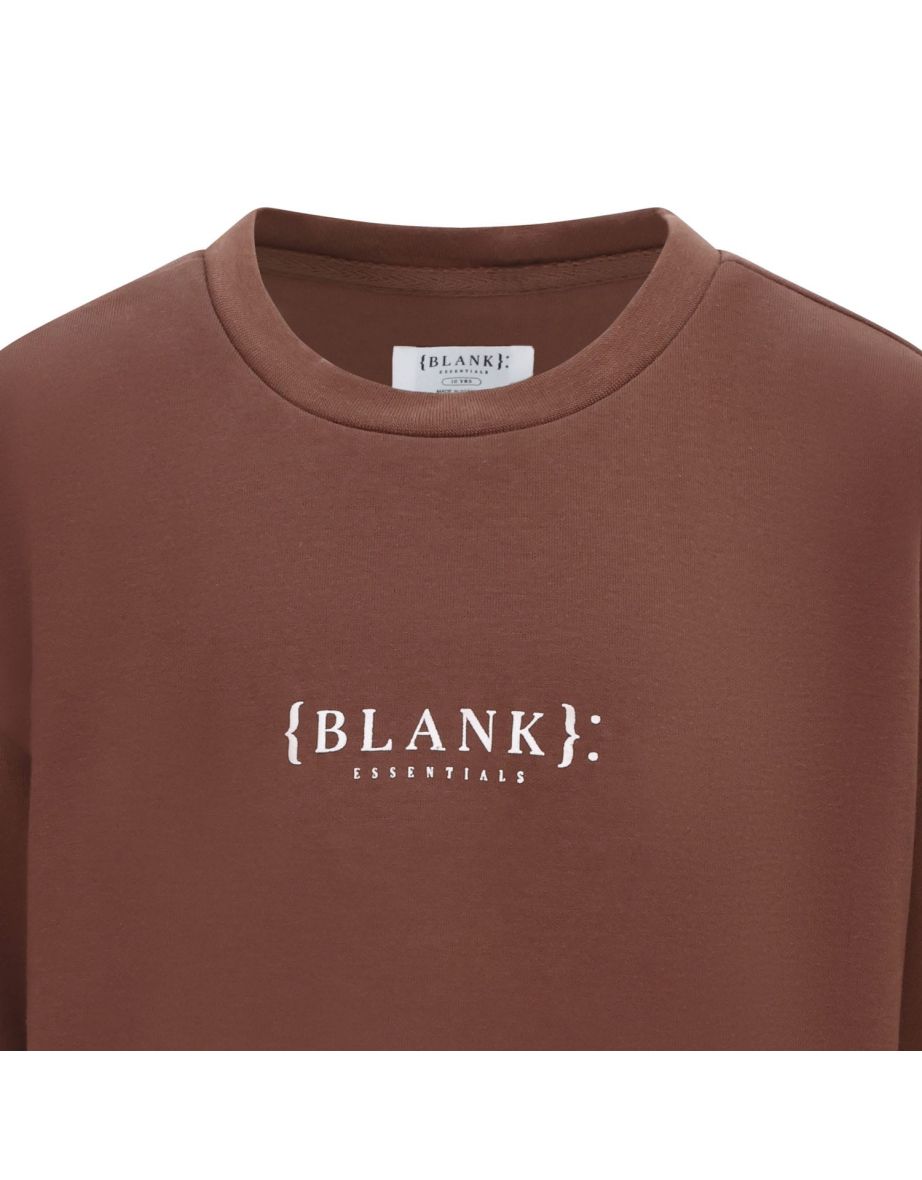 Boy's Blank Essentials Juniors Regular-Fit T-Shirt in Brown - 2