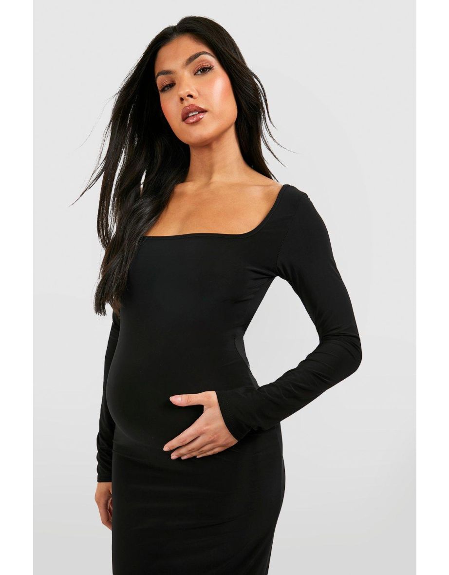 Maternity Soft Touch Maxi Loungewear Dress - black - 3
