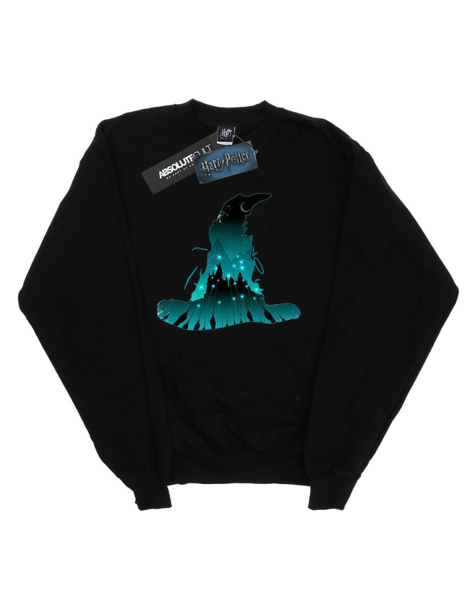 Harry Potter Girls Hogwarts Silhouette Sweatshirt - Black