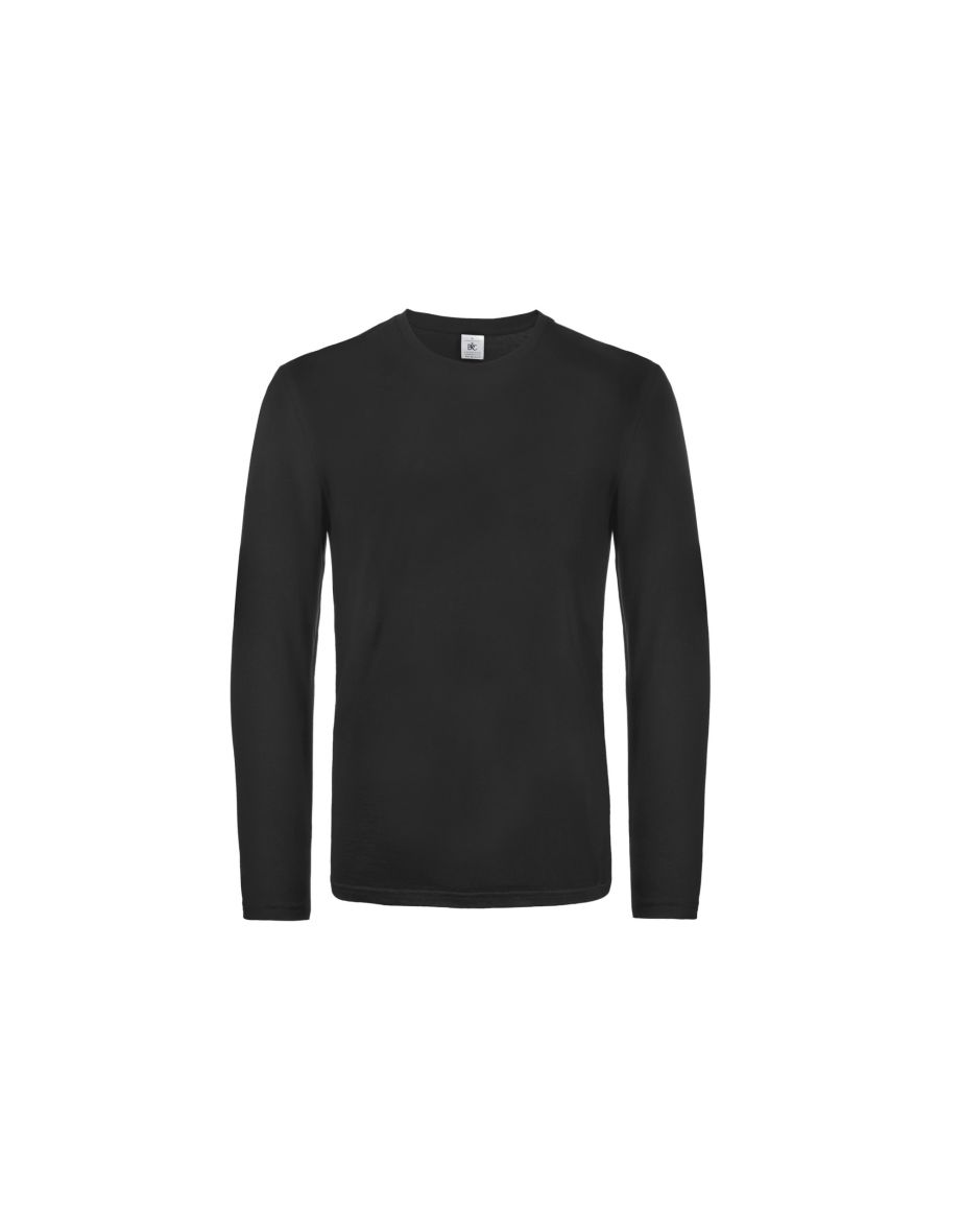 B&C Mens #E190 Long Sleeve T-Shirt - Black
