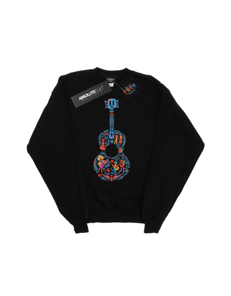 Disney Boys Coco Guitar Pattern Sweatshirt - Black