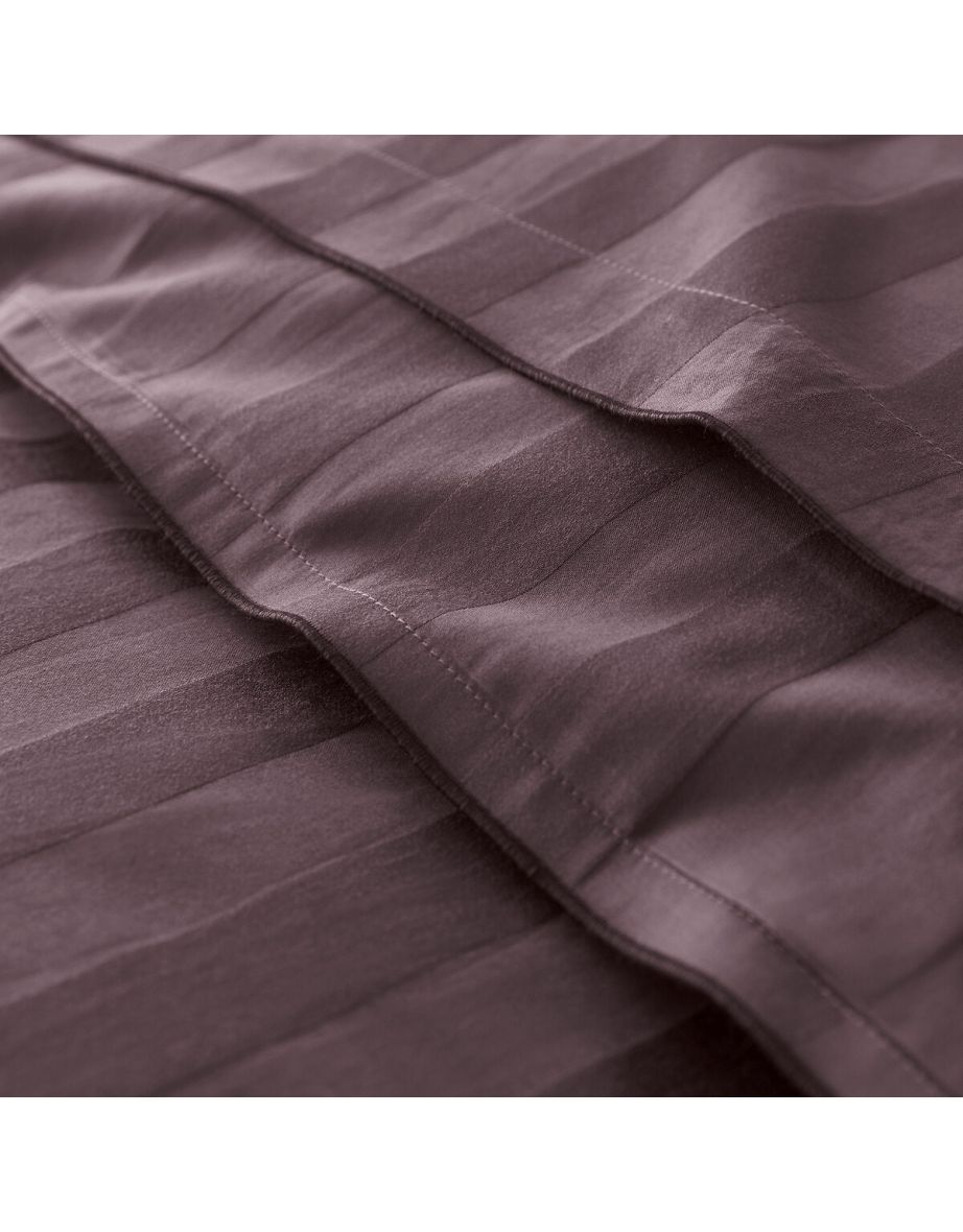 Victor Striped 100% Washed Cotton Satin 300 Thread Count Flat Sheet - 5