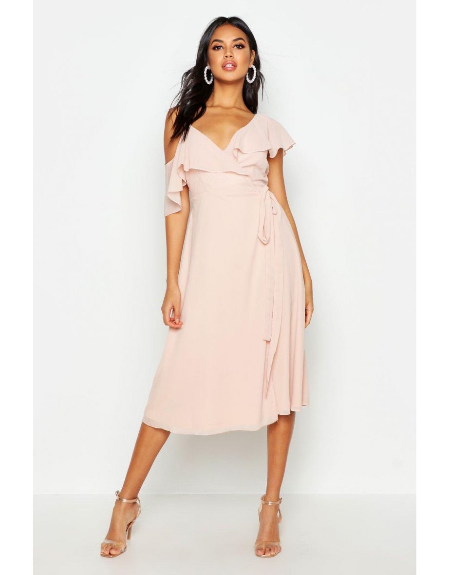 Chiffon midi hot sale skater dress