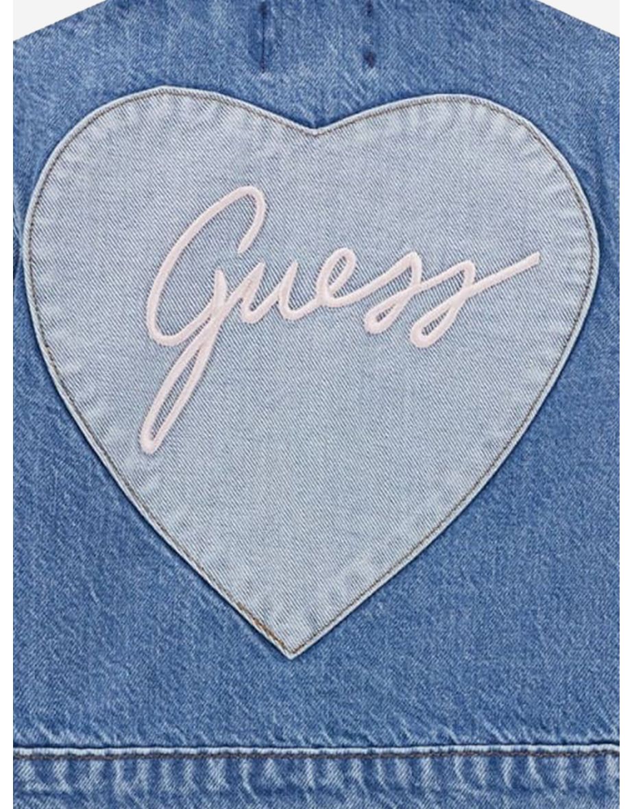 Girls Heart Denim Jacket in Blue - 3