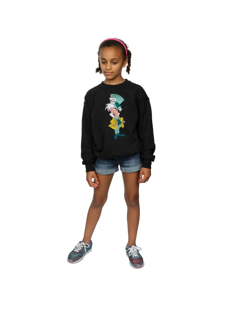 Disney Girls Alice In Wonderland Classic Mad Hatter Sweatshirt - Black - 3