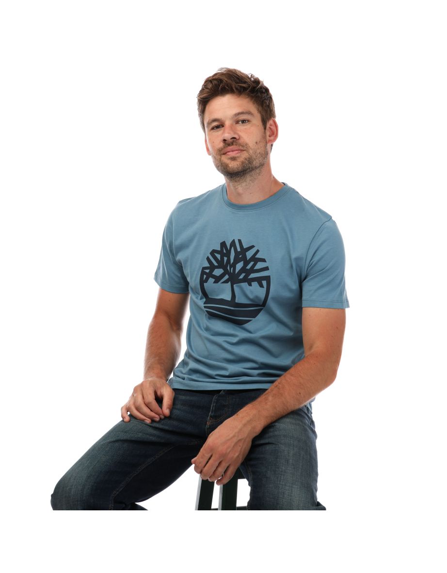 Men's Timberland Tree Logo T-Shirt in Blue - 3