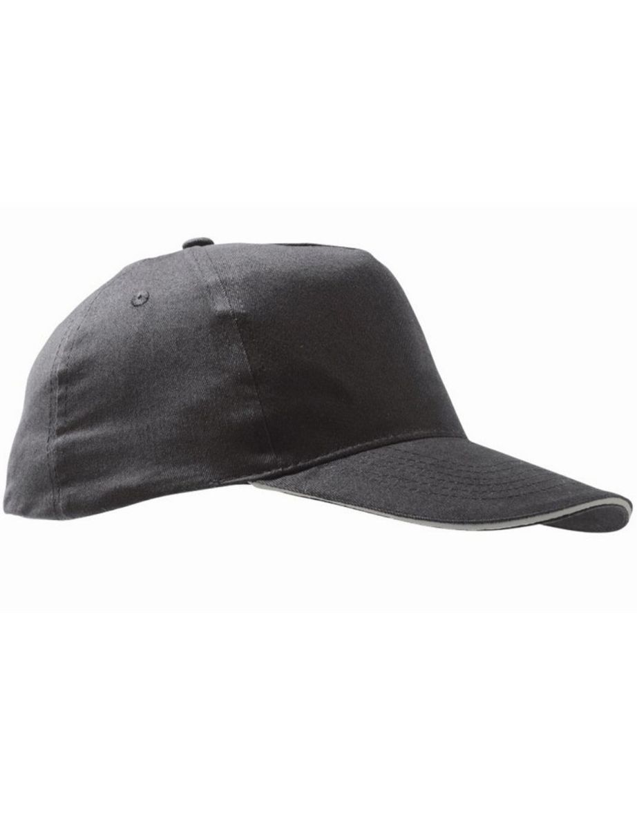 SOLS Unisex Sunny 5 Panel Baseball Cap - Dark Grey/Light Grey