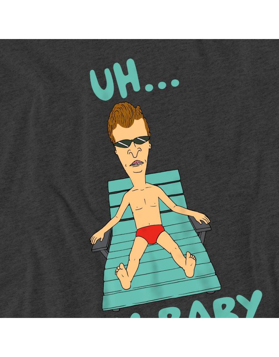 Beavis & Butthead Unisex Adult Uh Hey Baby T-Shirt - Charcoal - 3